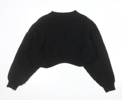 Topshop Women’s Black Chunky-Knit Pullover Jumper Size S