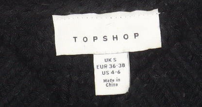 Topshop Women’s Black Chunky-Knit Pullover Jumper Size S