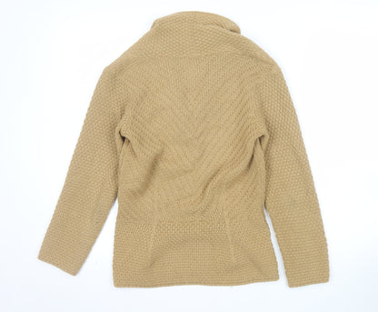Marks and Spencer Women’s Beige Wool Blend Collared Cardigan Size 8
