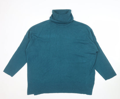 Next Women’s Teal Roll Neck Long Sleeve Jumper XL Acrylic Knitwear