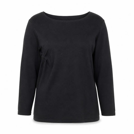Phase Eight Women's Black Boat Neck 3/4 Sleeve Cotton Wool Jumper Size 14