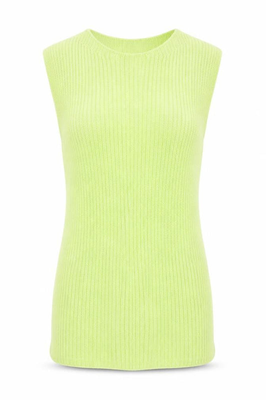 Zara Women Green Sleeveless Knit Tank Top Size S