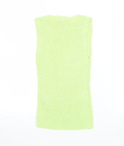 Zara Women Green Sleeveless Knit Tank Top Size S