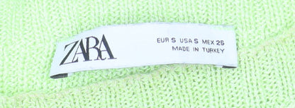 Zara Women Green Sleeveless Knit Tank Top Size S