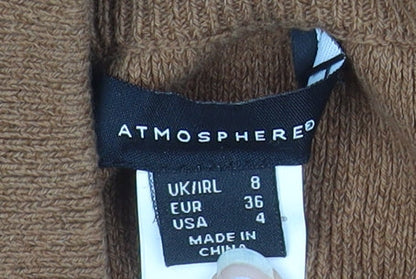 Atmosphere Women's Brown Knit Midi Button Pencil Skirt Size 8