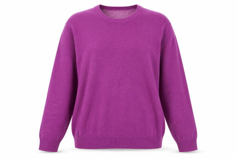 WoolOvers Women's Purple Cotton Crew Neck Jumper XL
