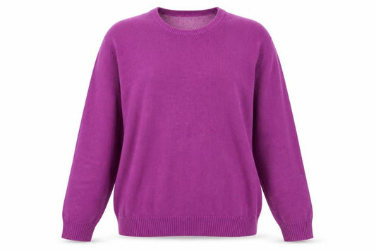 WoolOvers Women's Purple Cotton Crew Neck Jumper XL
