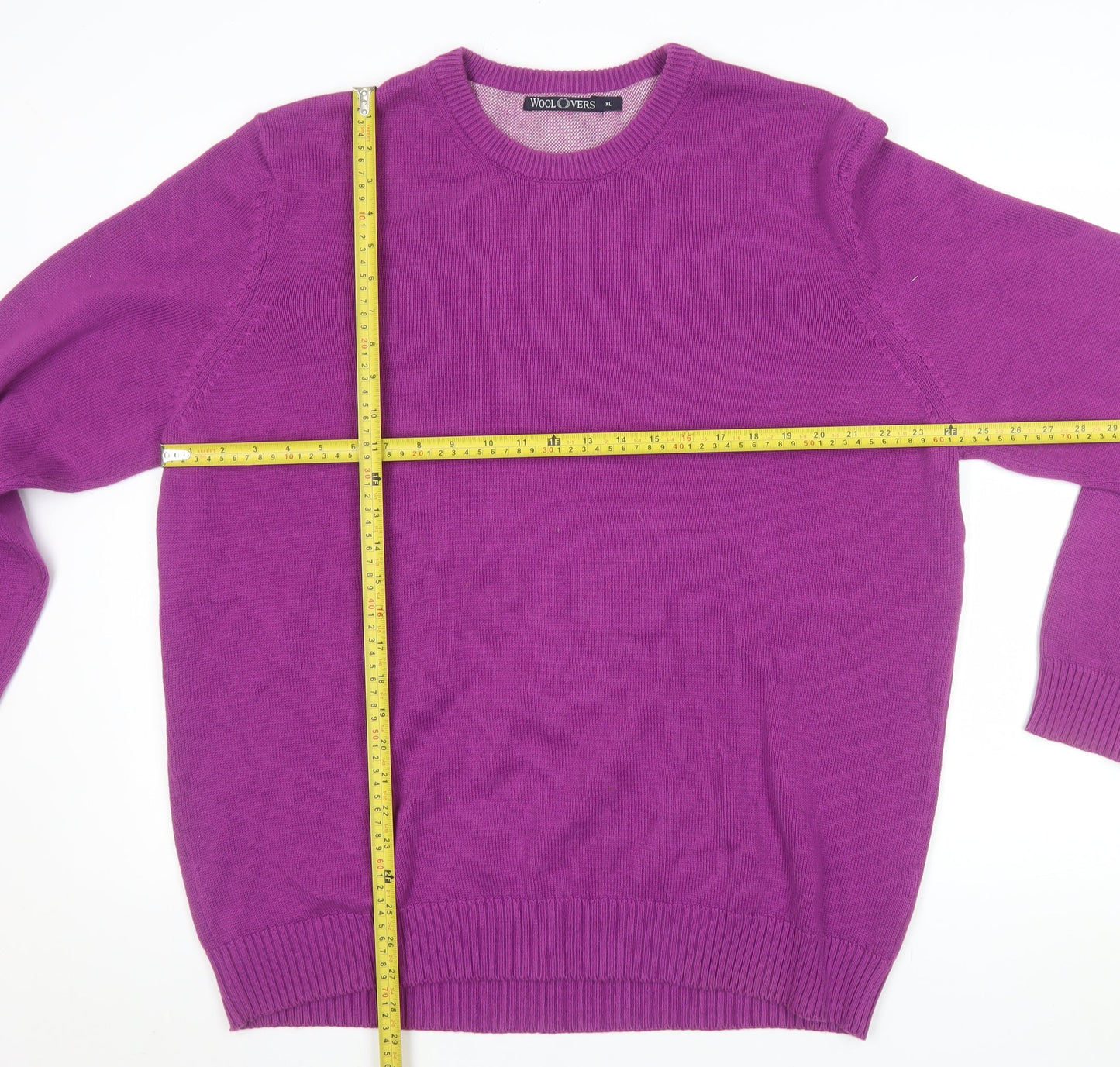 WoolOvers Women's Purple Cotton Crew Neck Jumper XL