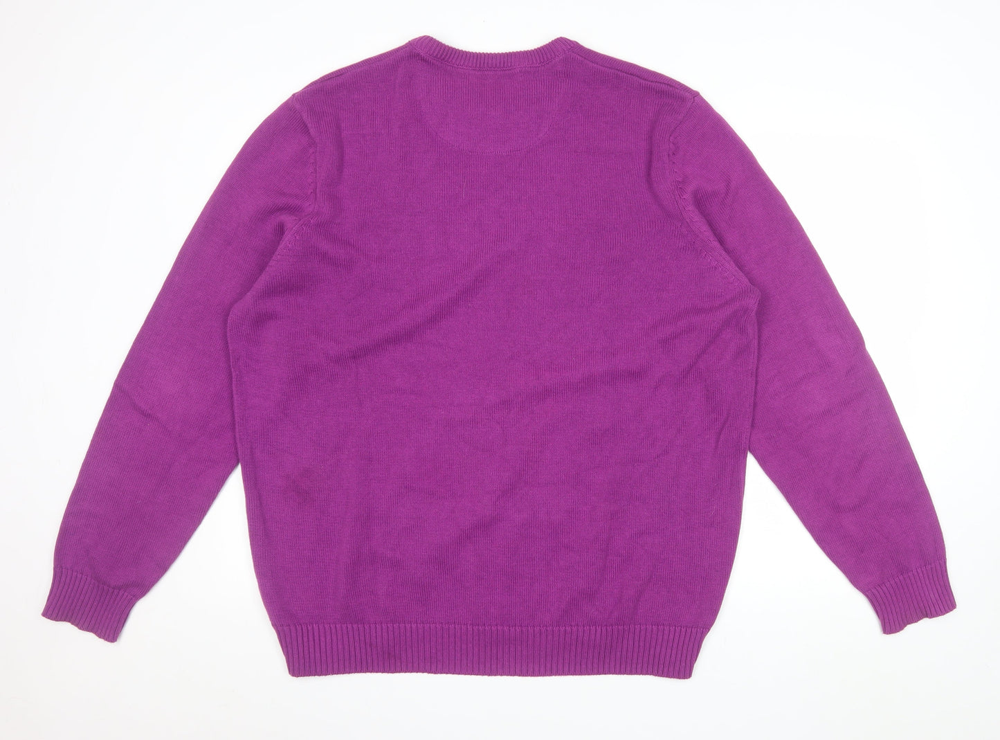 WoolOvers Women's Purple Cotton Crew Neck Jumper XL