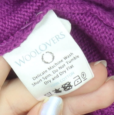 WoolOvers Women's Purple Cotton Crew Neck Jumper XL
