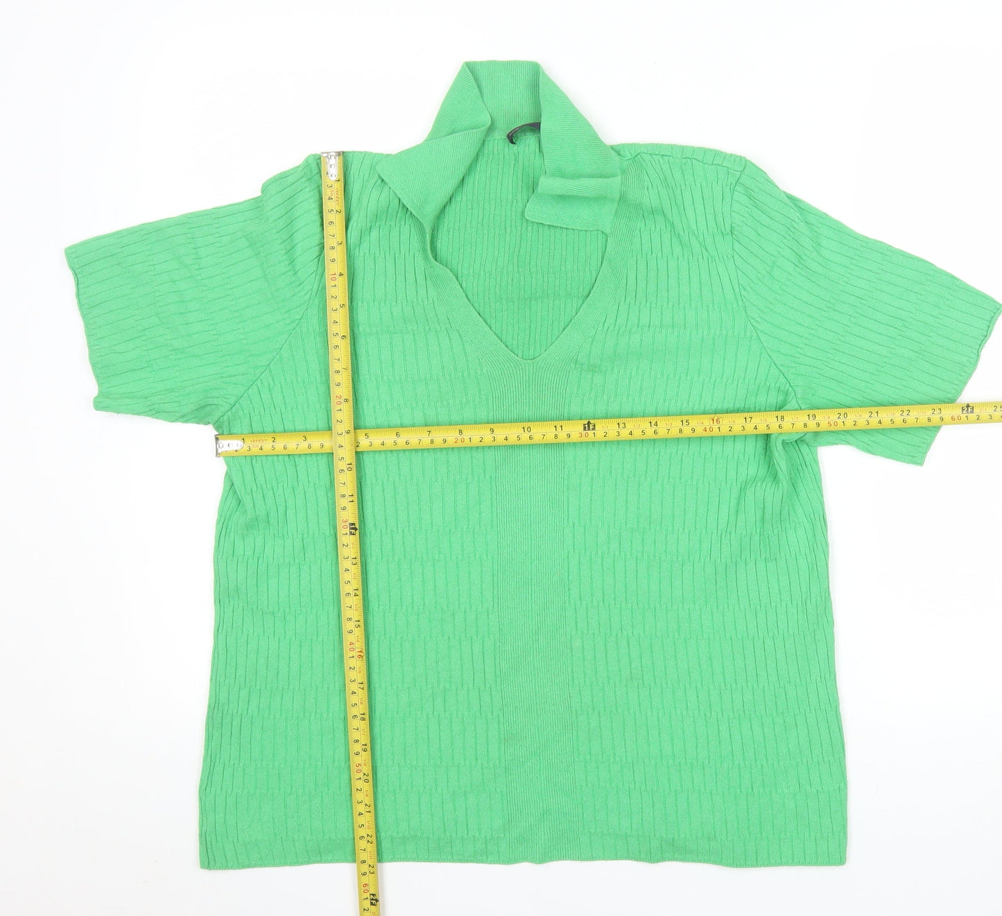 Marks and Spencer Women’s Green Viscose Polo Knit Top Size M