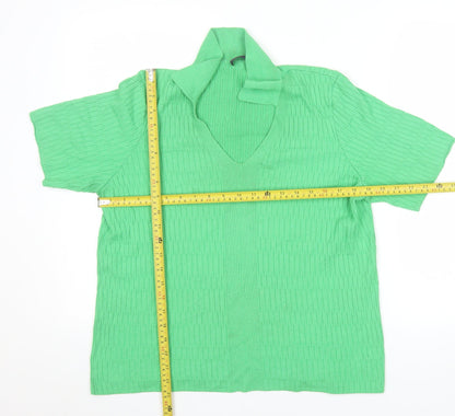 Marks and Spencer Women’s Green Viscose Polo Knit Top Size M