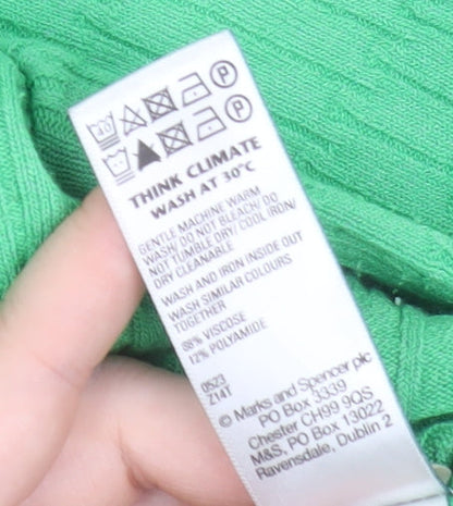 Marks and Spencer Women’s Green Viscose Polo Knit Top Size M