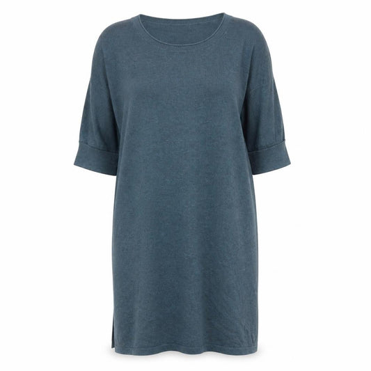 Poetry Women Blue Silk Cashmere Tunic Jumper Size 8