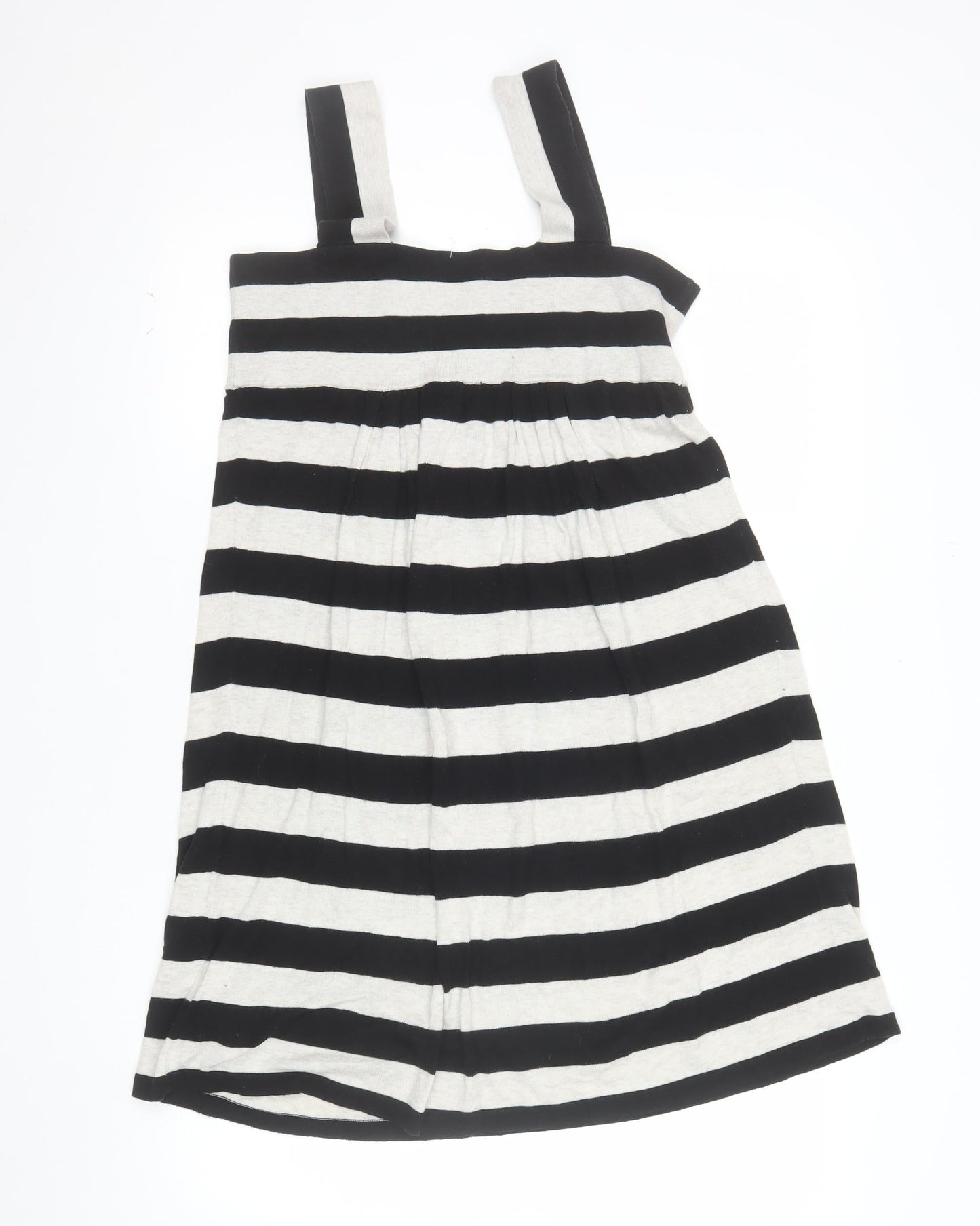 Topshop Women Black Striped Bodycon Cotton Stretch Dress Size 10