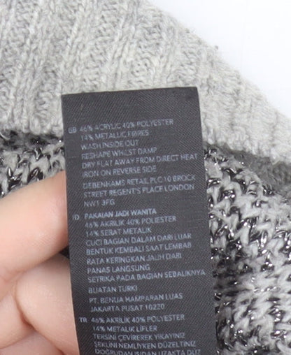 Nine by Savannah Miller Grey Leopard Print Women's Jumper Size 8