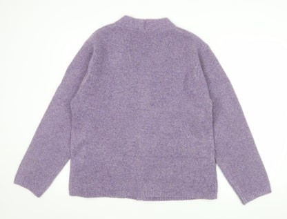 GU Women’s Purple Wool Blend V-Neck Button Cardigan Size S