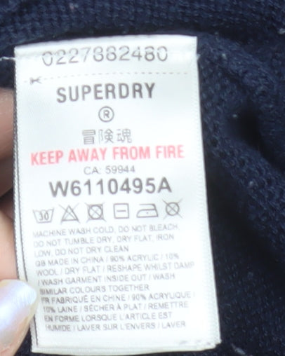 Superdry Women's Multicoloured Fair Isle Half Zip Ski Jumper Size 16