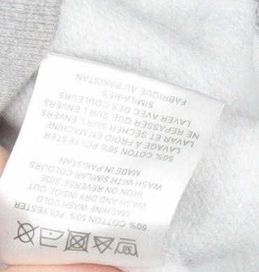 FCUK Women Grey Pullover Hoodie Cotton Polyester Size M Casual