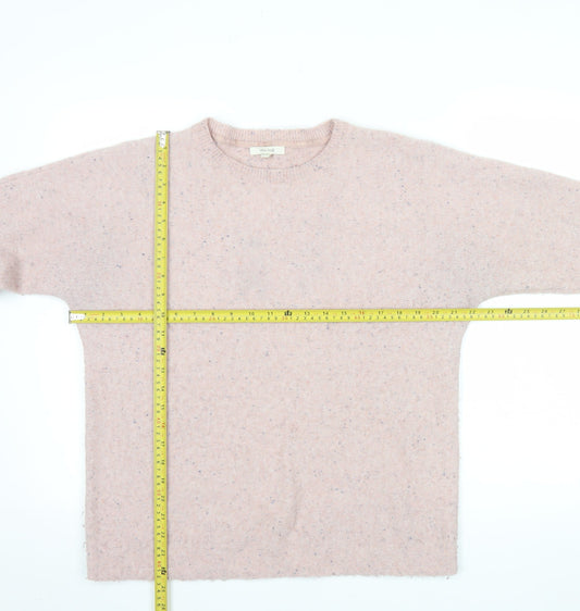 White Stuff Women's Pink Wool Blend Crew Neck Jumper Size 14