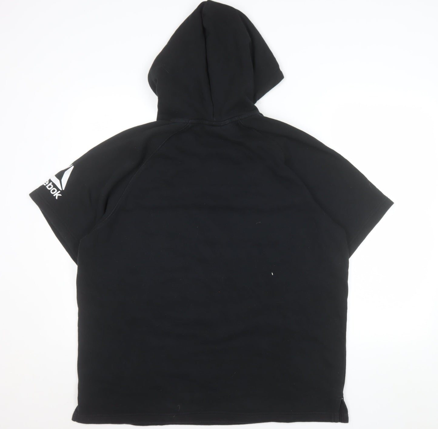 Reebok Womens Black 2XL Short Sleeve Pullover Hoodie Cotton Blend