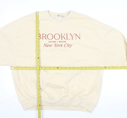 Next Men’s Beige Brooklyn Crew Neck Sweatshirt M Autumn Winter