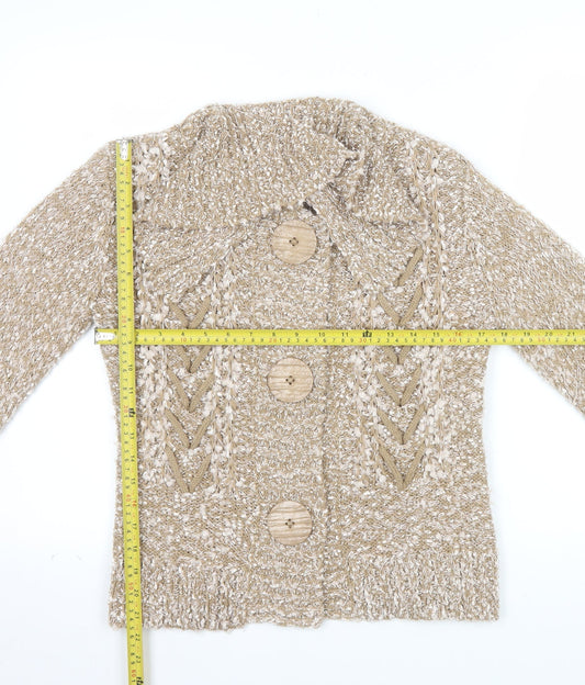 Felicia Collection Women’s Beige Chunky Knit Button Cardigan Size S