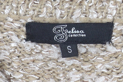 Felicia Collection Women’s Beige Chunky Knit Button Cardigan Size S