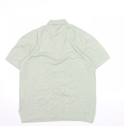Jack & Jones Men’s Green 1/4 Zip Knit Polo Shirt Size L
