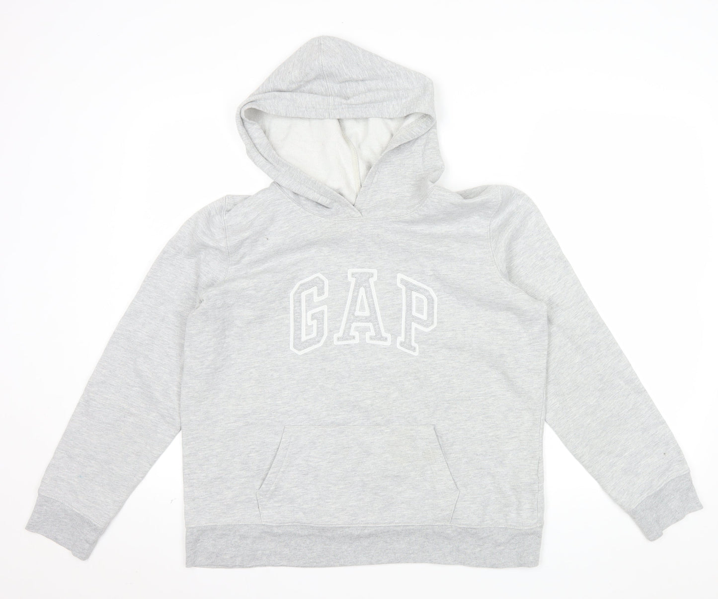 GAP Women Light Grey Pullover Hoodie L Soft Cotton Blend Casual