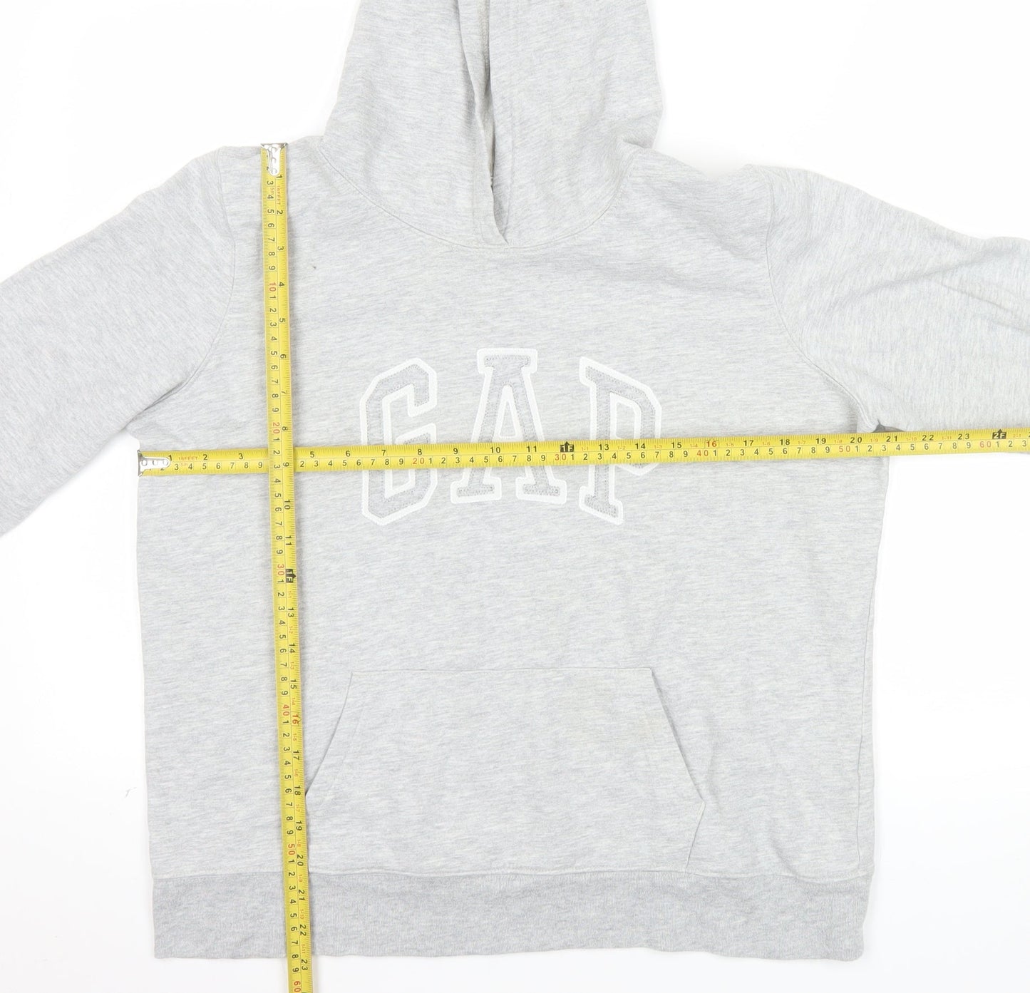 GAP Women Light Grey Pullover Hoodie L Soft Cotton Blend Casual