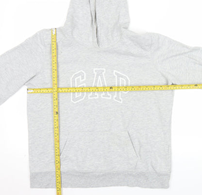 GAP Women Light Grey Pullover Hoodie L Soft Cotton Blend Casual