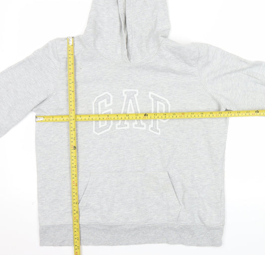 GAP Women Light Grey Pullover Hoodie L Soft Cotton Blend Casual