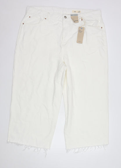 Marks and Spencer Women’s White Cropped Canvas Jeans Size 20