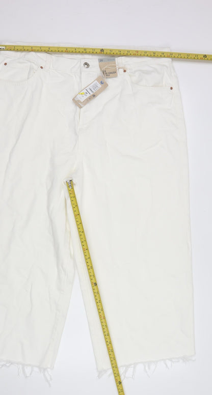 Marks and Spencer Women’s White Cropped Canvas Jeans Size 20