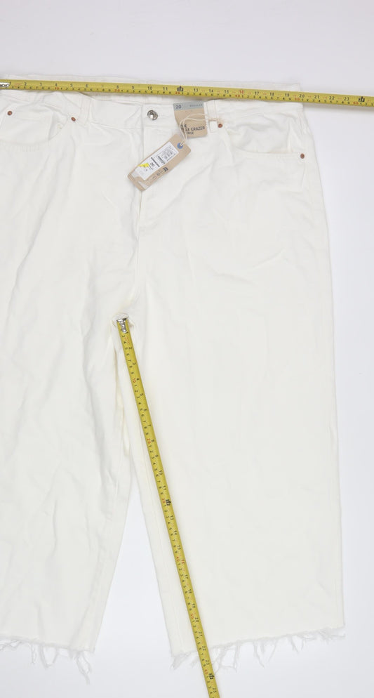 Marks and Spencer Women’s White Cropped Canvas Jeans Size 20