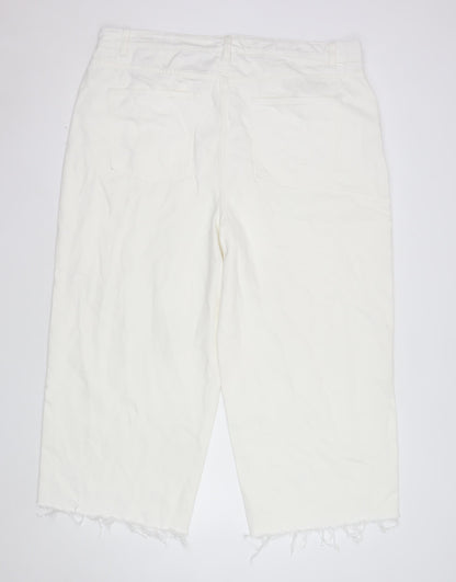 Marks and Spencer Women’s White Cropped Canvas Jeans Size 20