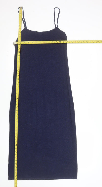 Kaliko Women’s Blue Viscose Slip Dress Size 12 Sleeveless Stretch Knit