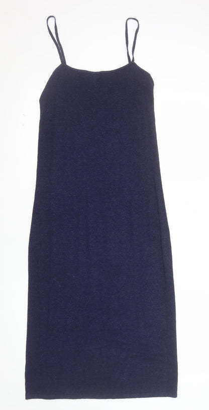 Kaliko Women’s Blue Viscose Slip Dress Size 12 Sleeveless Stretch Knit