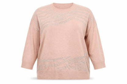 Next Womens Pink XL Acrylic Crew Neck Sequin Pullover Jumper