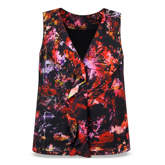 Karen Millen Women’s Multicoloured Floral Wrap Blouse Size 10