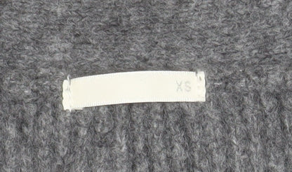 GU Womens Grey Chunky Knit V-Neck Cardigan XS