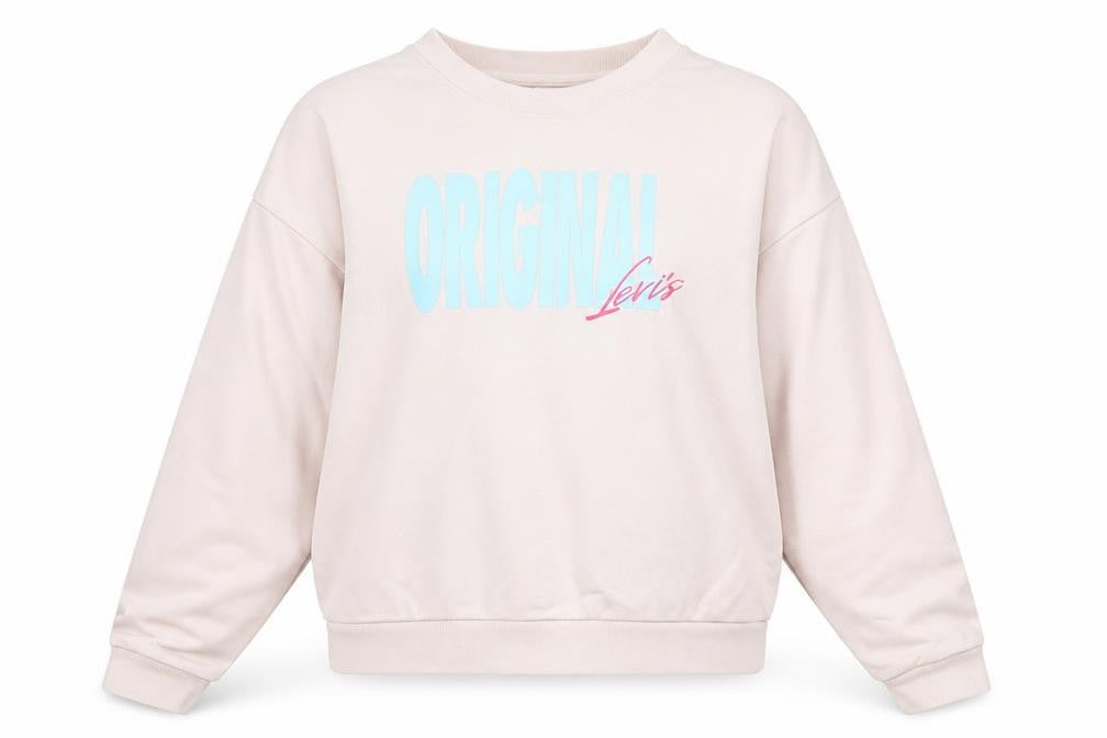 Levi's Women's Beige Original Logo Pullover Sweatshirt M