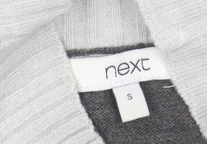 Next Women’s Grey Roll Neck Button Accent Long Sleeve Jumper Size S