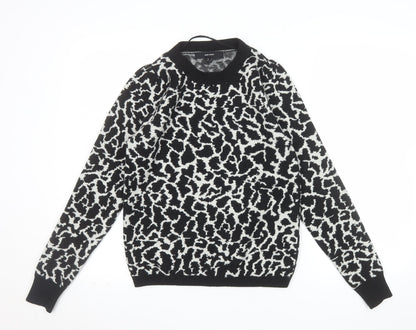 Vero Moda Women’s Black Animal Print Knit Jumper Size S