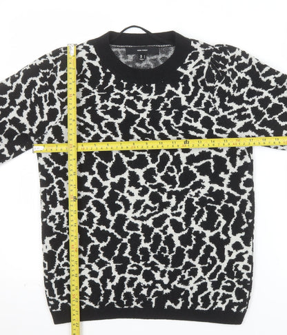 Vero Moda Women’s Black Animal Print Knit Jumper Size S