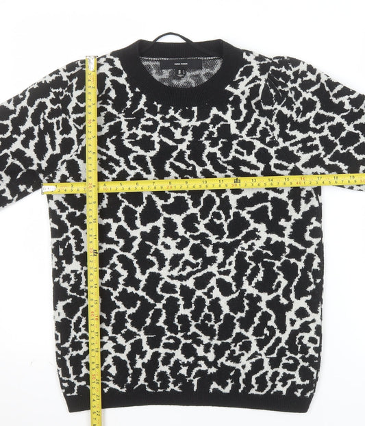Vero Moda Women’s Black Animal Print Knit Jumper Size S
