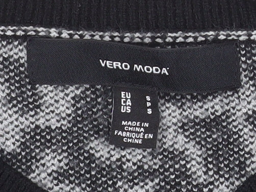 Vero Moda Women’s Black Animal Print Knit Jumper Size S