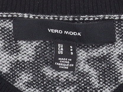 Vero Moda Women’s Black Animal Print Knit Jumper Size S