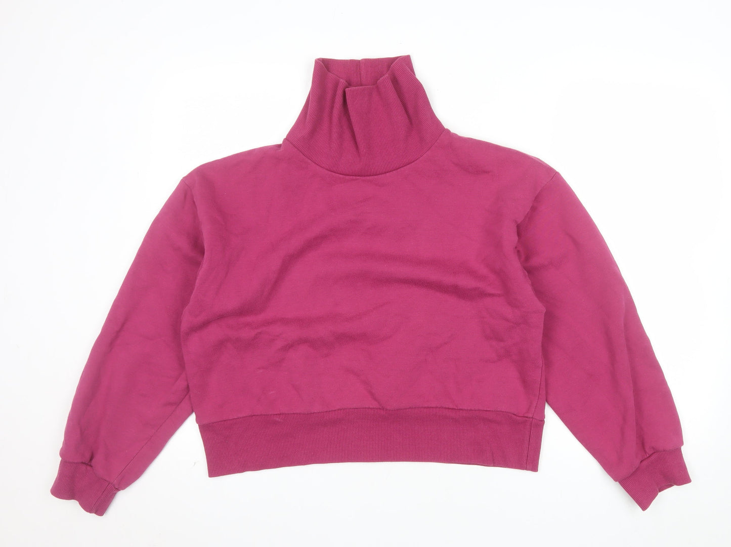 Hype Womens Magenta Long Sleeve Roll Neck Pullover Sweatshirt Size 14